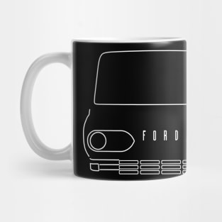 Ford Econoline classic van outline graphic (white) Mug